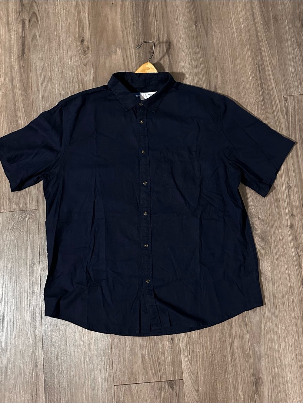 Old Navy Linen Blend Shirt Short Sleeve Button Down